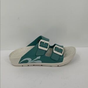 Gdefy UPBOV 2.1 double strap EVA sandal slide shoe Therapeutic blue white 9